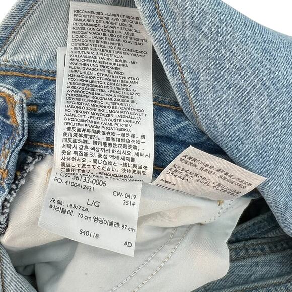 Levi's Original Overalls Jeans Denim Medium Light Wash Blue Size Large - Picture 15 of 16